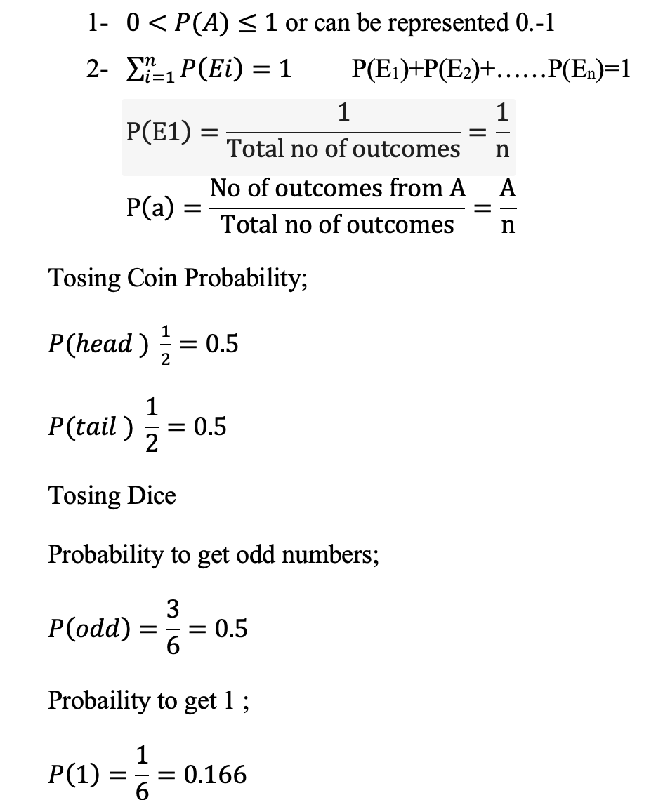 Probability Outcome Event Formulas