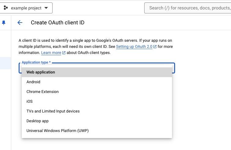 OAuth Client ID setup