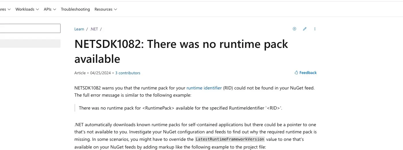 NETSDK1082 Error: Resolving .NET Project Issues in WebAssembly Projects