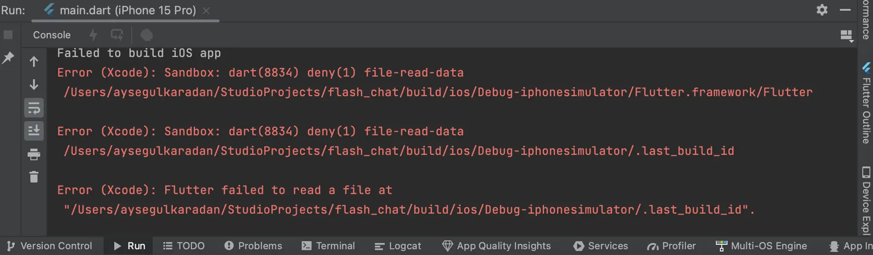 Failed to Build iOS App Error (Xcode): Sandbox Fix